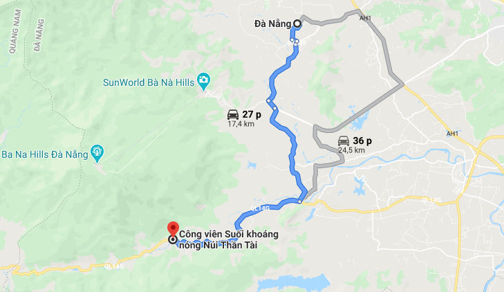thuê xe du lịch Đà Nẵng đi suối khoáng nóng núi thần tài