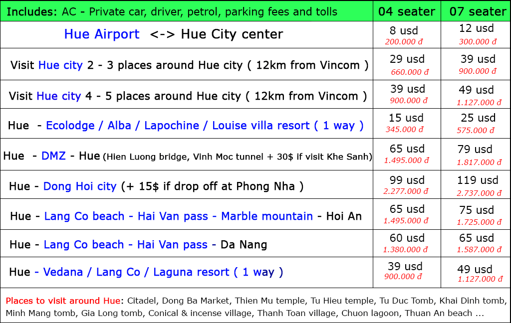 Hue-airport-transport